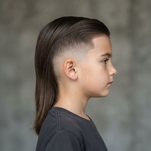 Boys Modern Mullet Straight Hair