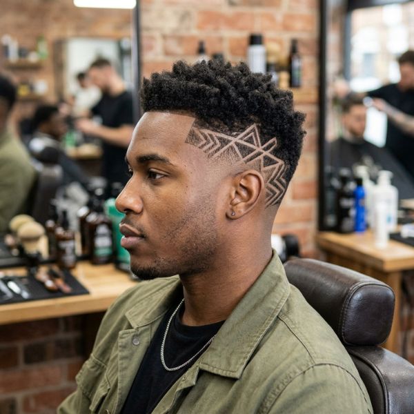 Burst Fade Geometric Design and Negative Space