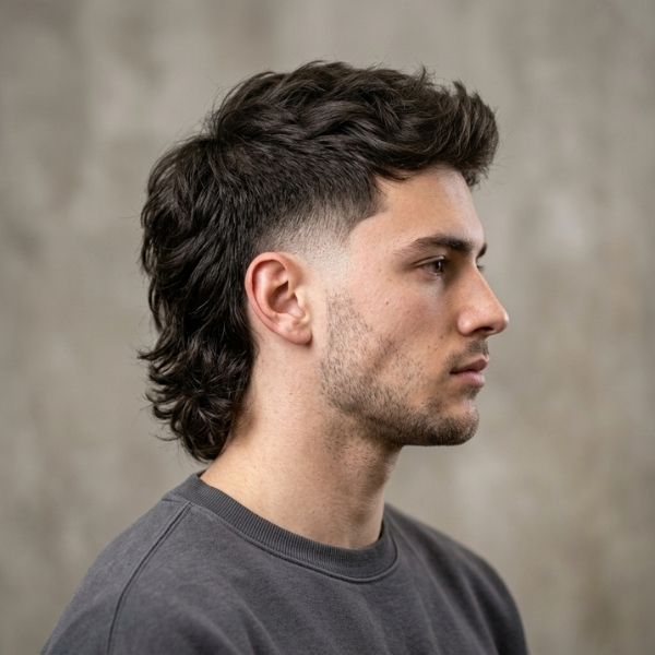 Burst Fade Mullet