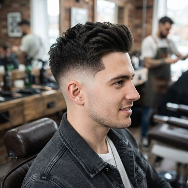 High Burst Fade for Straight Hair