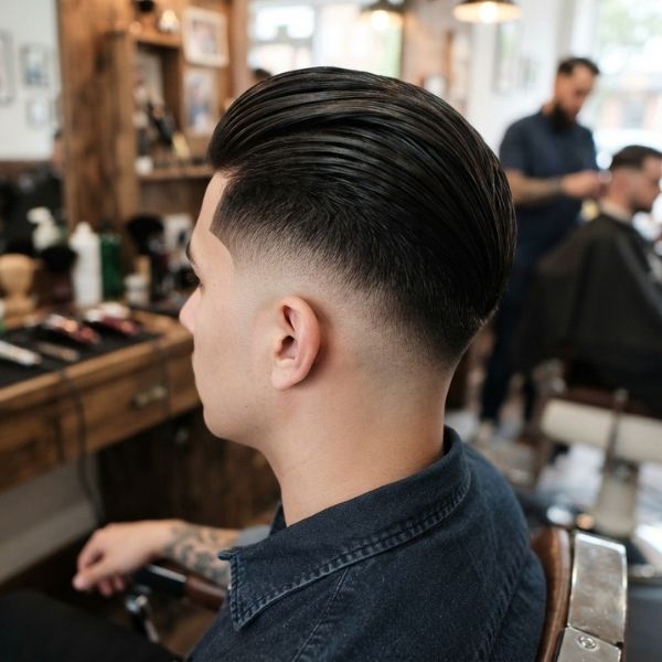High Burst Fade Slick Back
