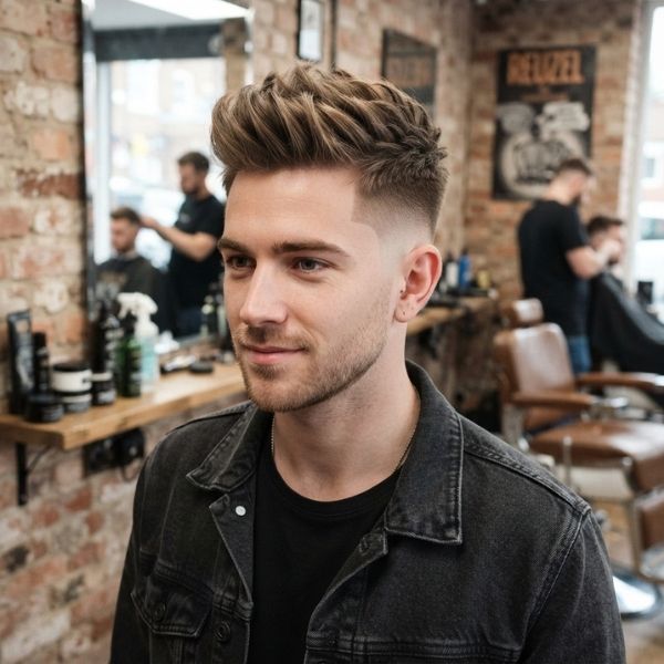 High Burst Fade Faux Hawk