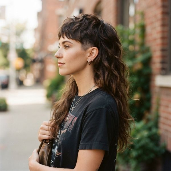 Long Wavy Modern Mullet