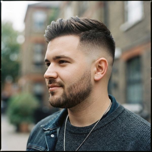 High Fade Haircut Men Round Face