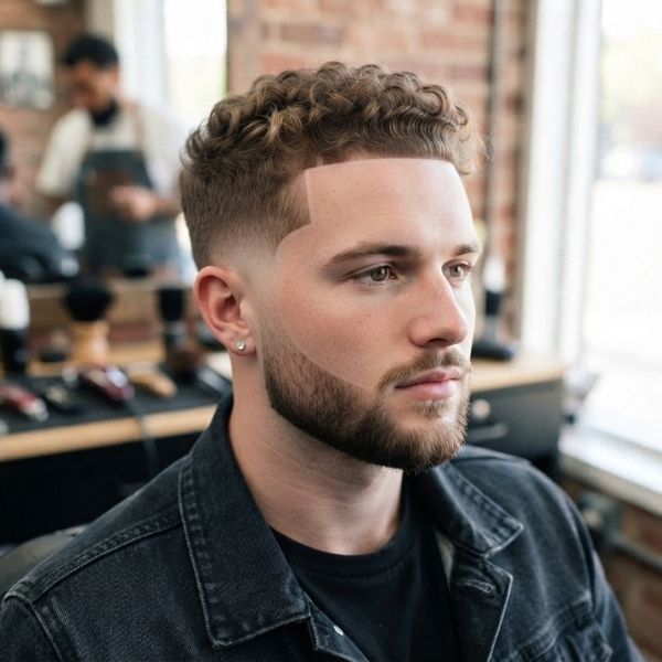 Low Fade Crew Cut with Line Up