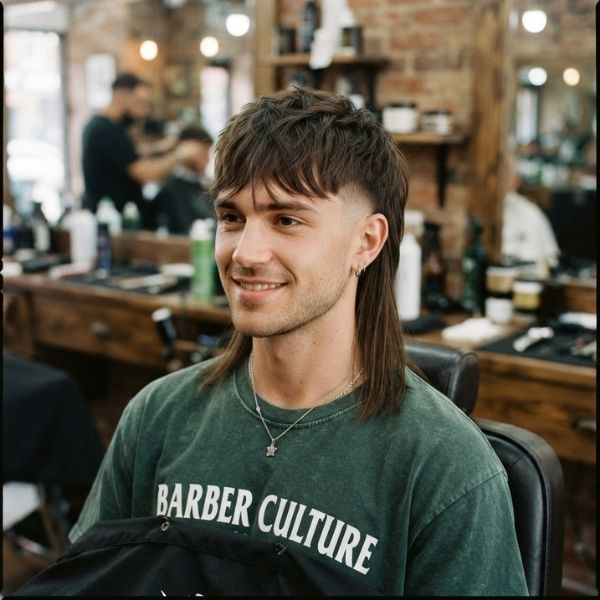 Boys Modern Mullet Straight Hair