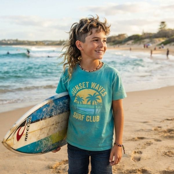 Wavy Surfer Mullet for Boys