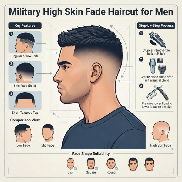 What Is a Military High skin Fade Haircut for Men?