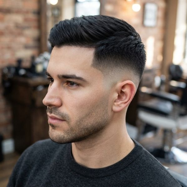High Fade Haircut Men Straight Hair