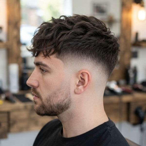 Medium High Fade with Texture