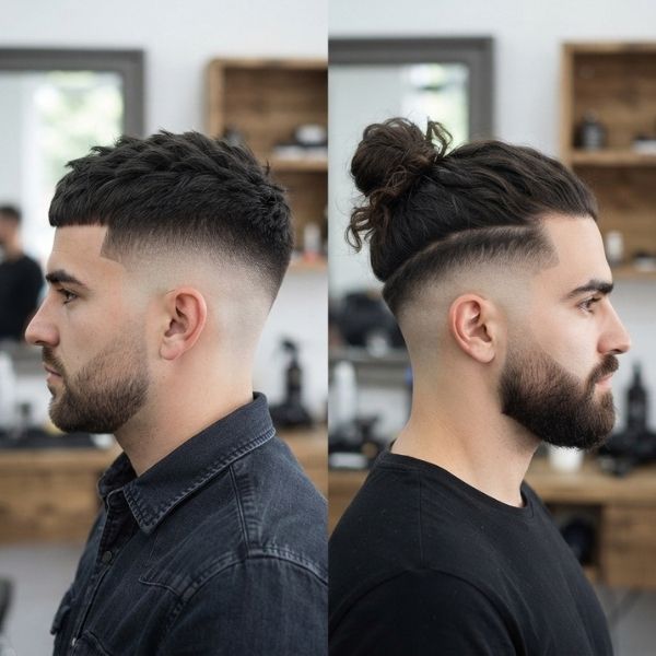 High Fade Haircut Men Short Hair and Long Hair