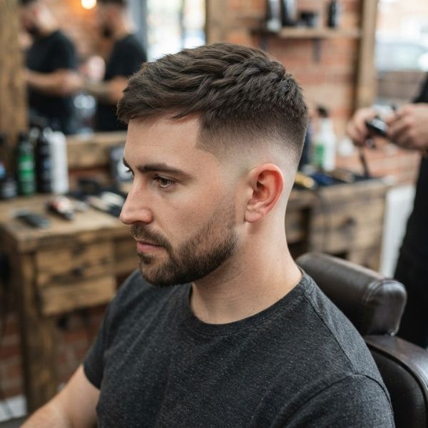 Long Crew Cut with Mid Fade