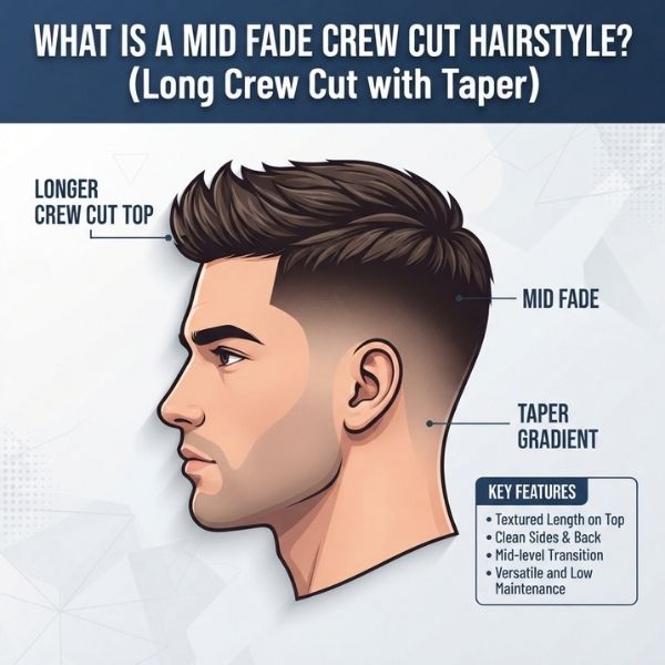 What Is a Mid Fade Crew Cut Hairstyle?