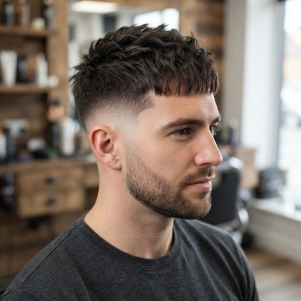 Textured Mid Fade Crew Cut Hairstyles