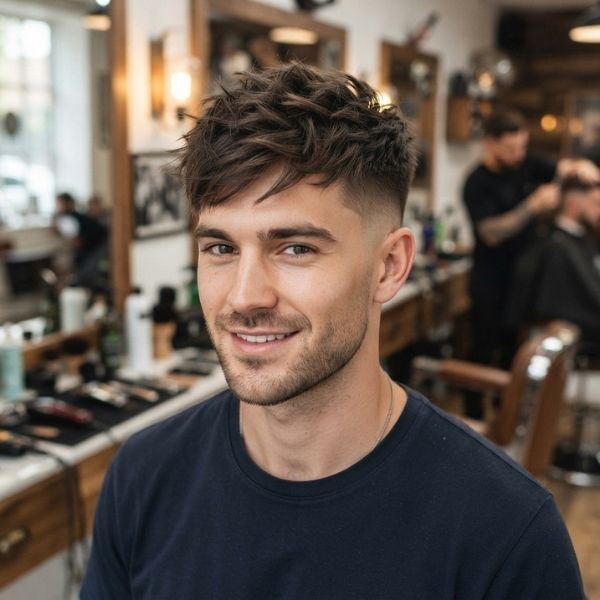 Messy Mid Fade Crew Cut
