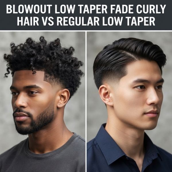 Blowout Low Taper Fade Curly Hair vs Regular Low Taper