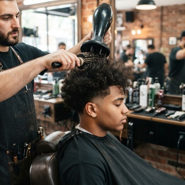 Barber Tutorial Blowout Low Taper Fade Curly Hair