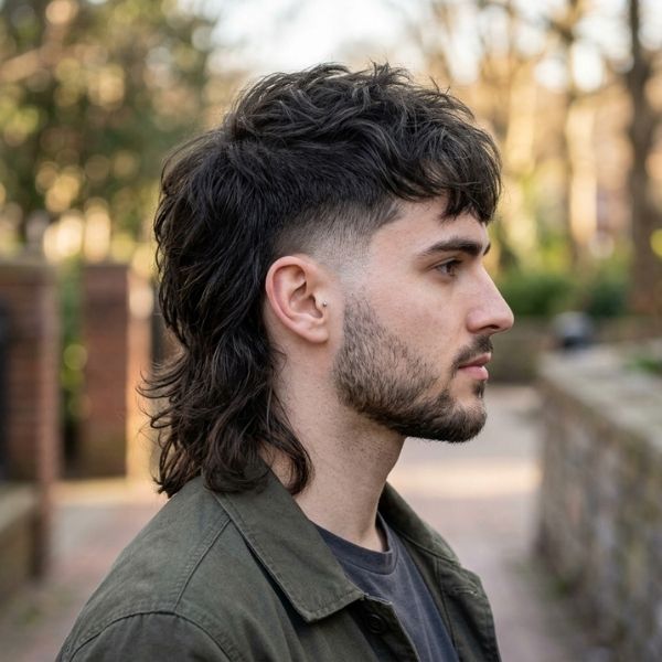 Burst Fade Mullet Haircut