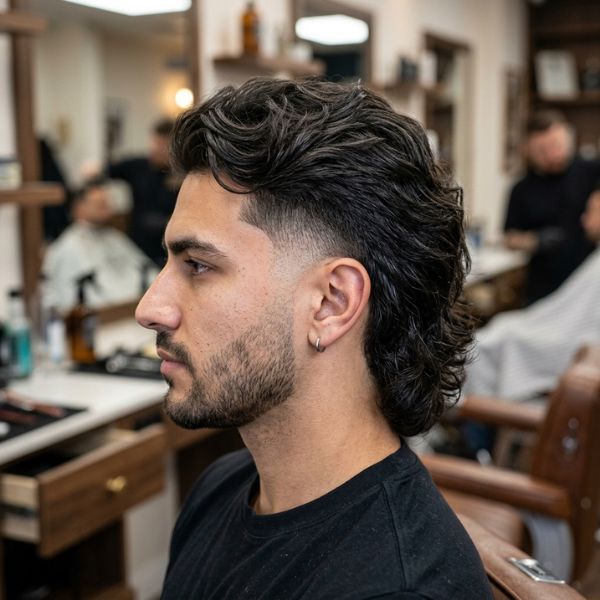 Burst Fade Mullet Haircut