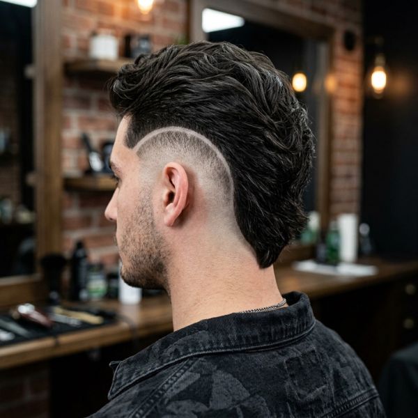 Burst Fade Mullet V Cut