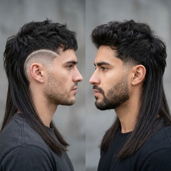 Burst Fade Mullet vs Taper Mullet Fade
