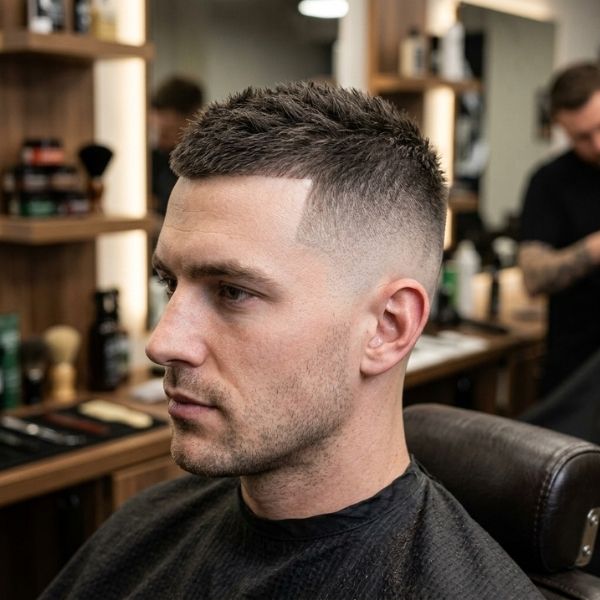 Crew Cut with Hard Part