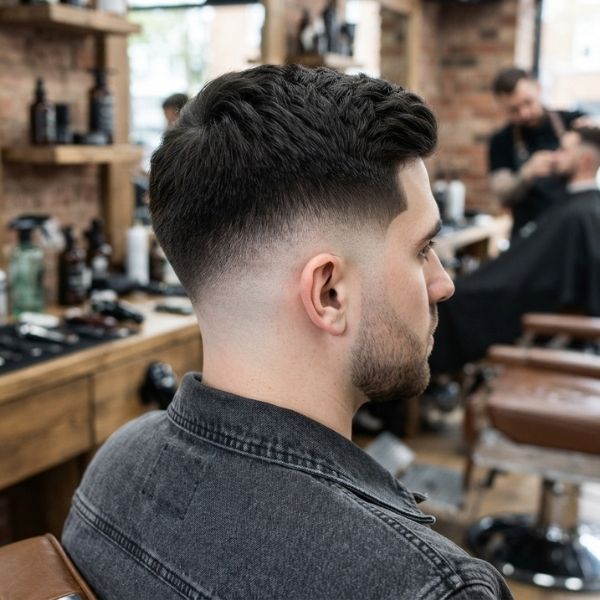 Crew Cut with Skin Fade for Thick Hair