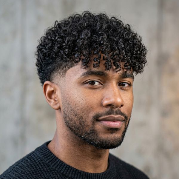 Curly Fringe Low Taper