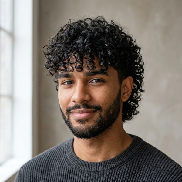 Curly Hair Short Wolf Cuts Men