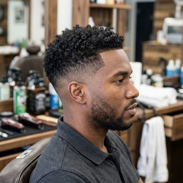 Curly Low Fade Crew Cut