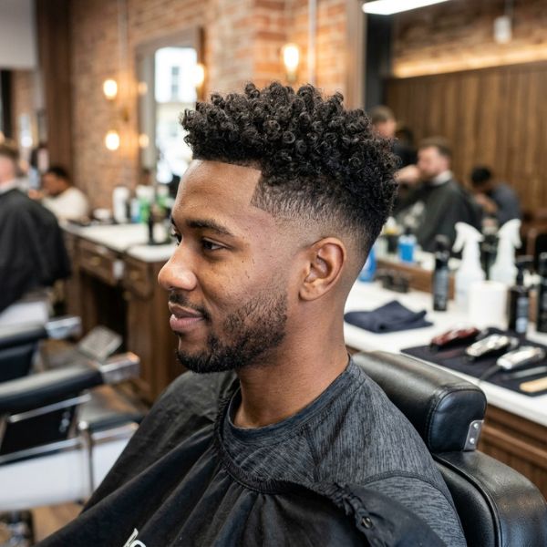 Curly Low Fade Crew Cut