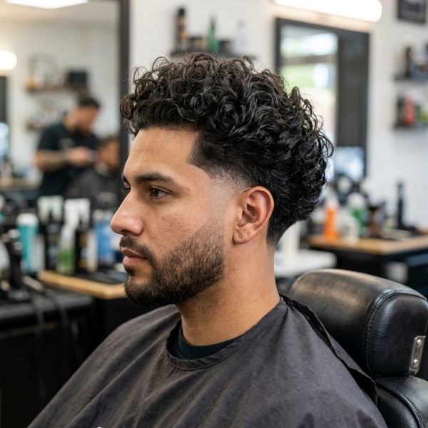 Hispanic Blowout Low Taper Fade Curly Hair