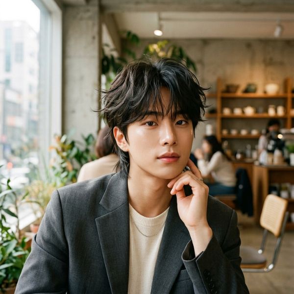Korean Short Wolf Cut Men