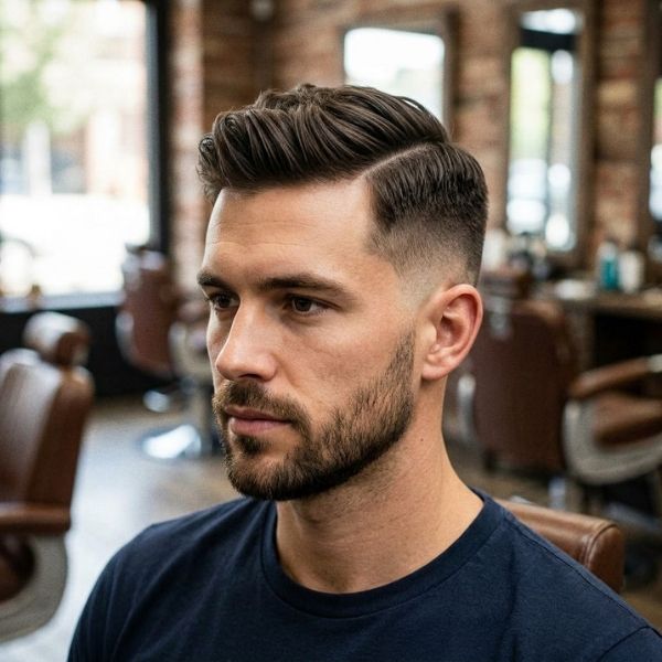Long Crew Cut Side Part