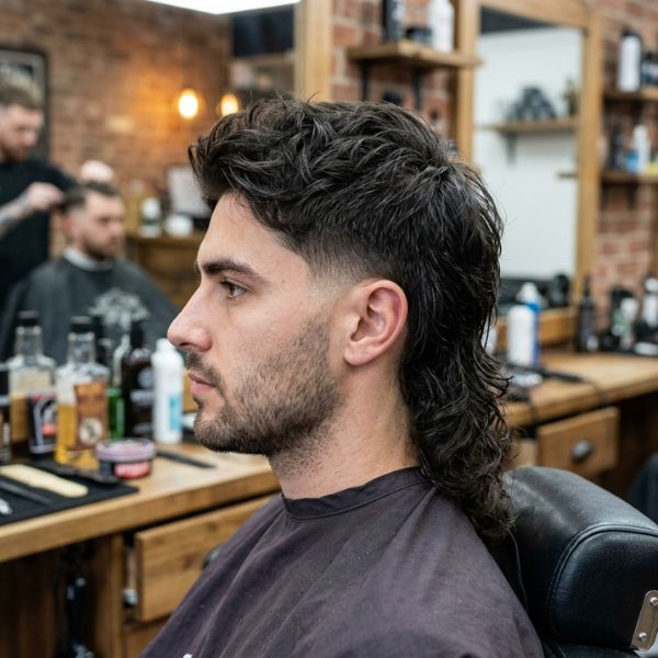 Low Burst Fade Mullet