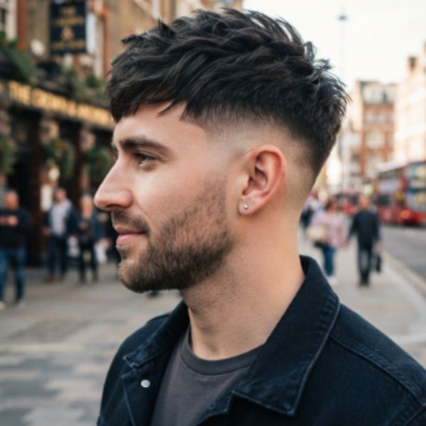 Messy Mid Fade Crew Cut