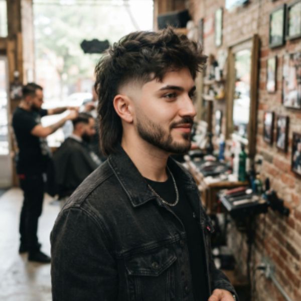 High Burst Fade Mullet