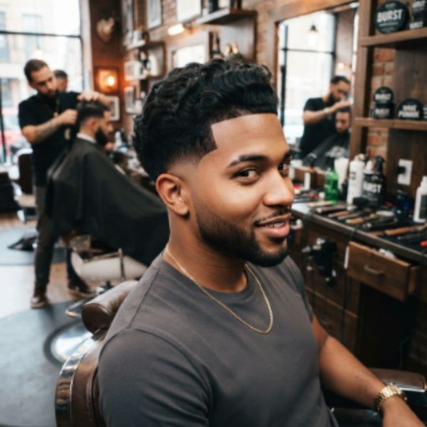 Wavy High Burst Fade