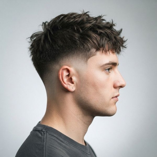 Messy Mid Fade Crew Cut