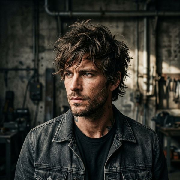 Messy Short Wolf Cut Men