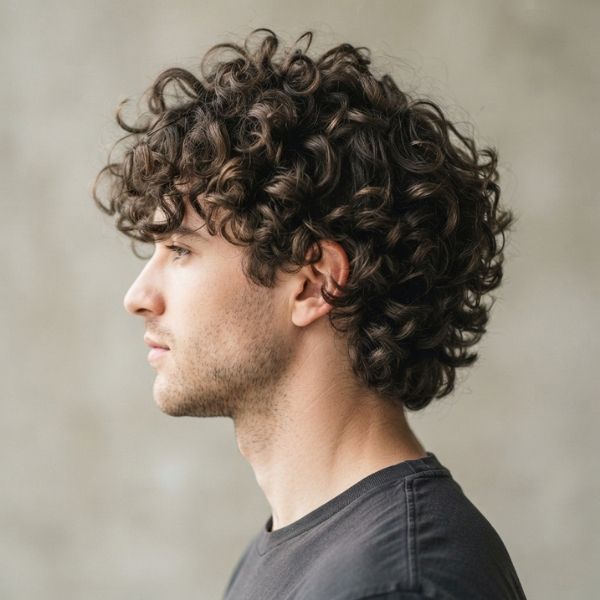 Short Medium Messy Men Curly Hairstyles