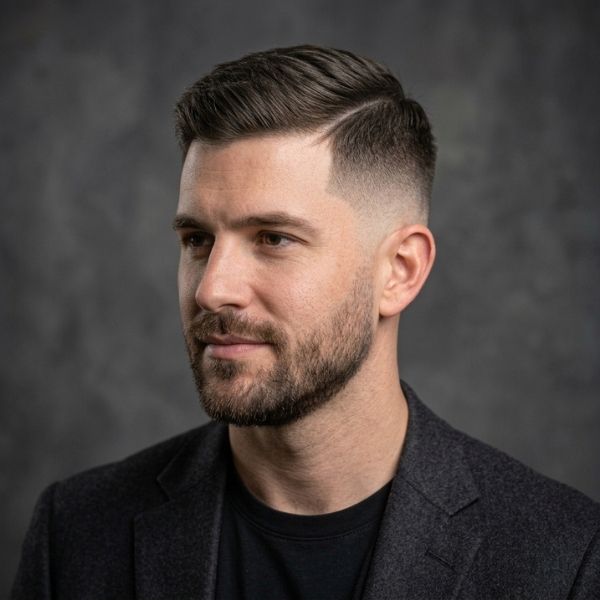 Side Swept Crew Cut