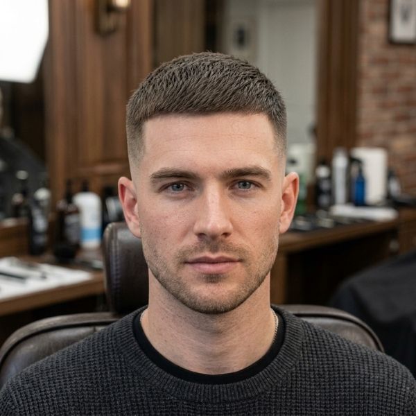 Straight Hair Low Fade Crew Cut