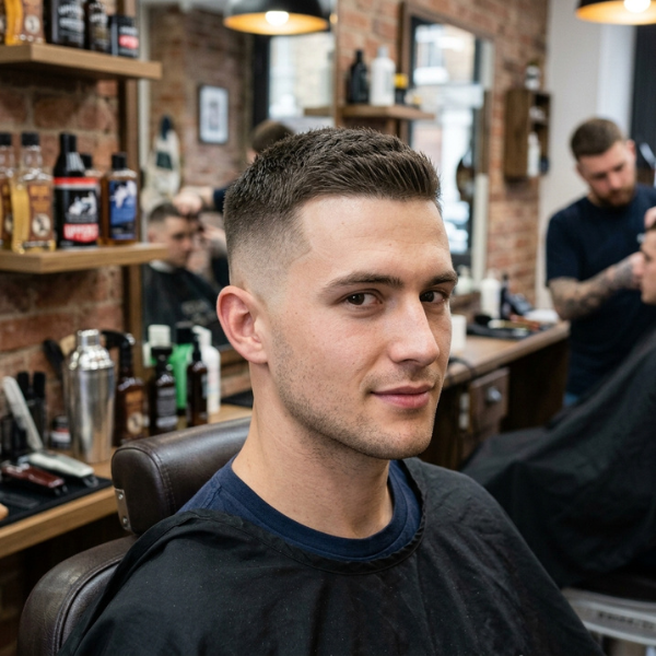 Straight Hair Low Fade Crew Cut