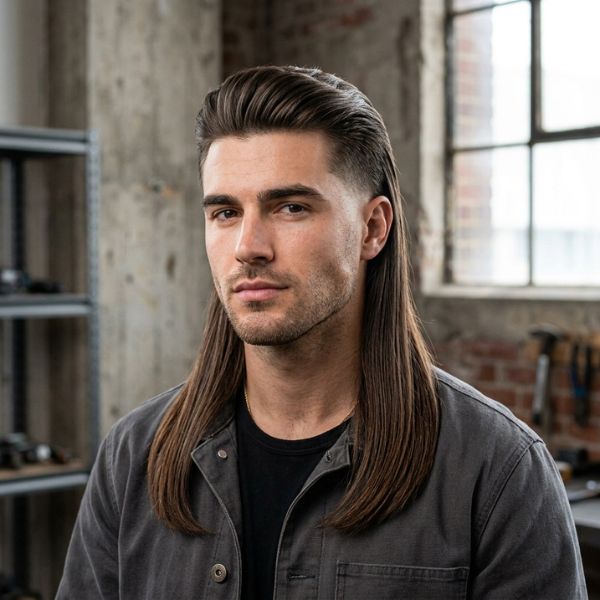 Straight Hair Mullet for Men
