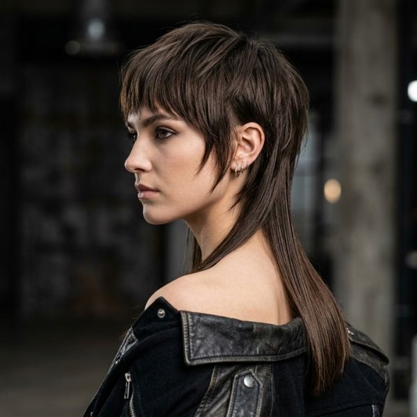 Straight Hair Mullet for Women