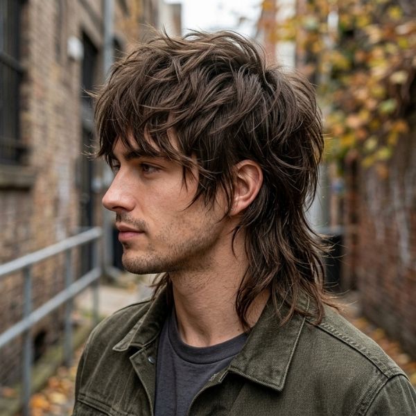 Straight Hair Shag Mullet