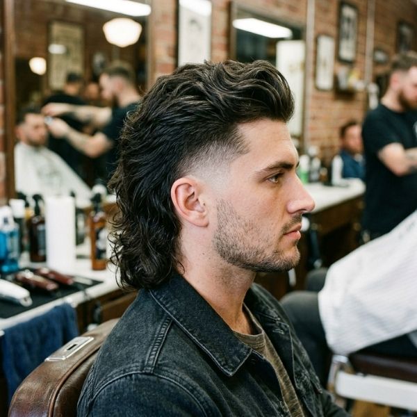 Temple Fade Mullet
