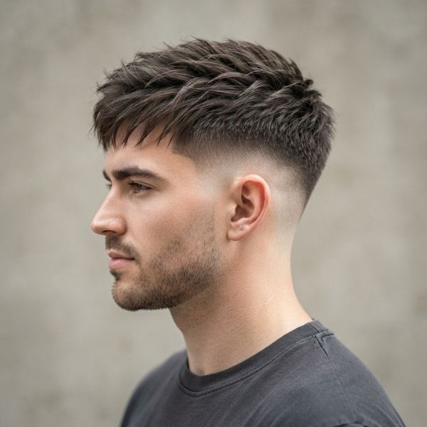 Textured Mid Fade Crew Cut Hairstyles