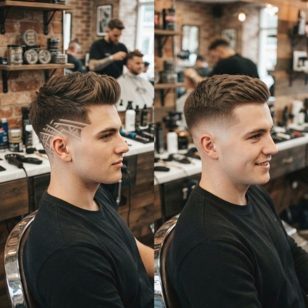 Burst Fade With Design vs Regular Burst Fade